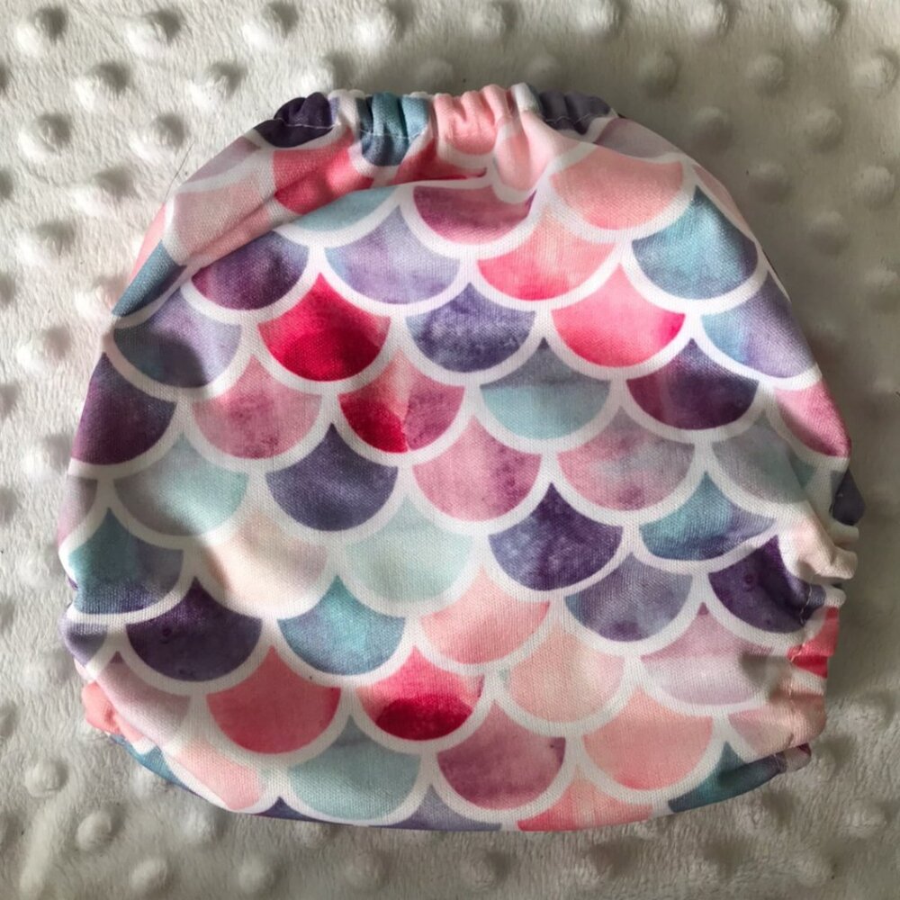 Pastel Mermaid Blue Pink OS Pocket Cloth Diaper by Mama Koala Cloth Diapers